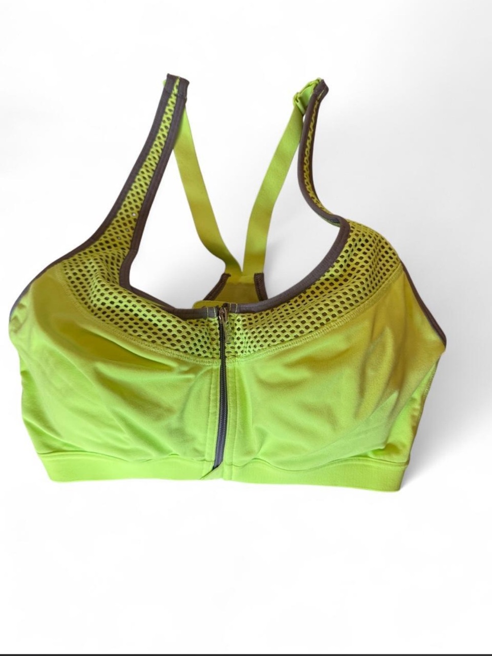 Victoria's Secret Neon Lime Front-Zip Sports Bra